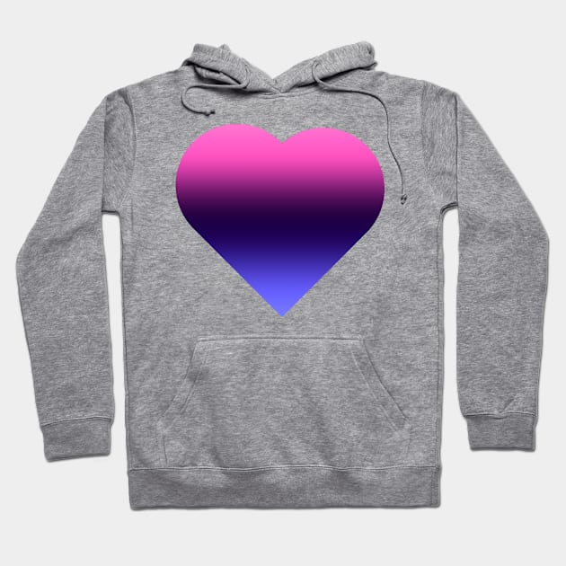 Bi+ Hearts Omnisexual Flag (Vertical Gradient Solo) Hoodie by opalaricious